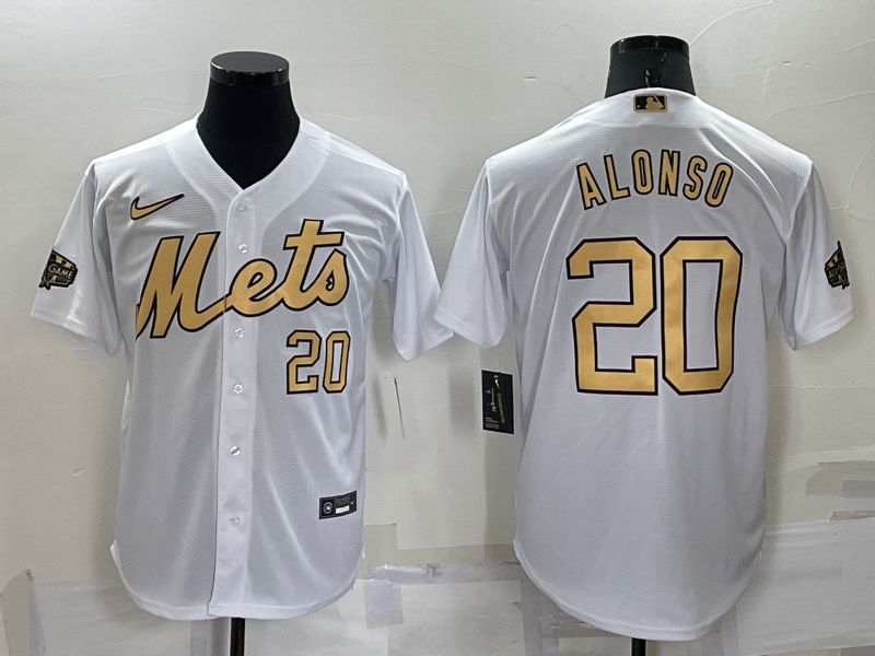 Men New York Mets #20 Alonso White 2022 All Star Nike MLB Jerseys